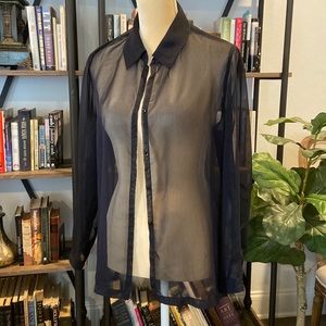 Classic Sheer Blouse in Black